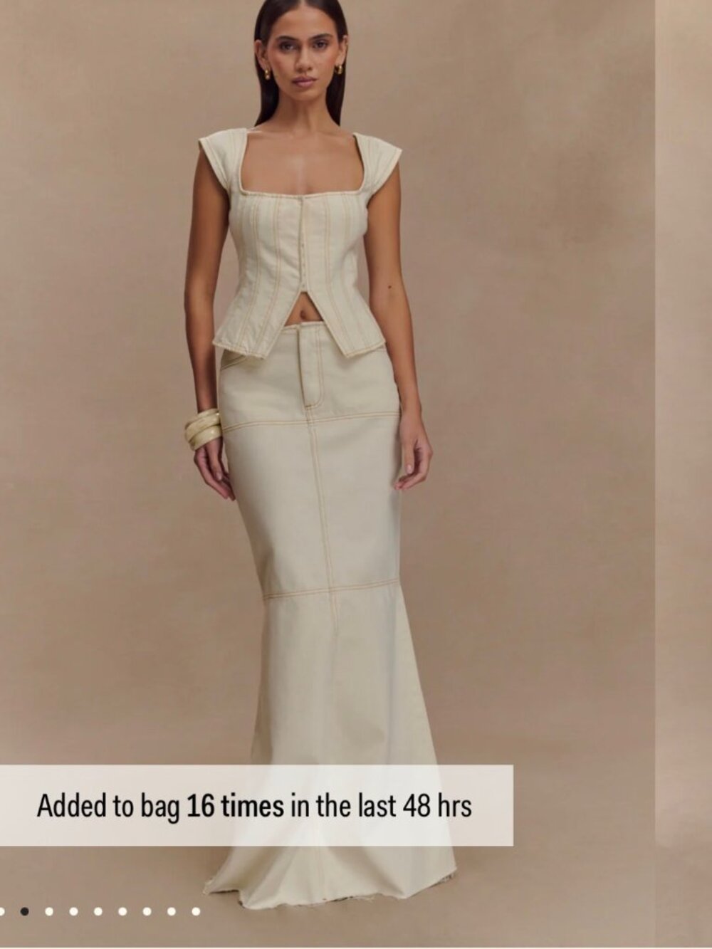 Meshki Loretta White Denim Maxi Skirt